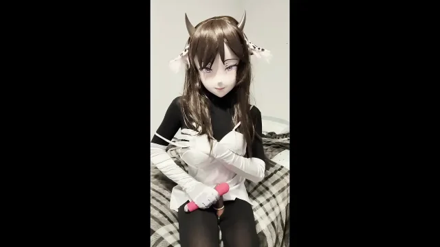 Black Zentai Kigurumi Vibrator and Masturbation