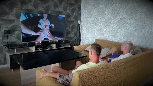 Horny Maid Gets Fucked in the Mouth and Pussy by Three Big-dicked Men - Double