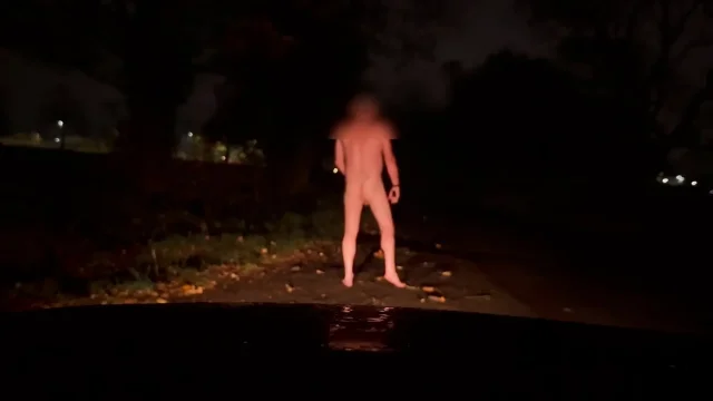Walking so far away from car naked with nowhere to hide