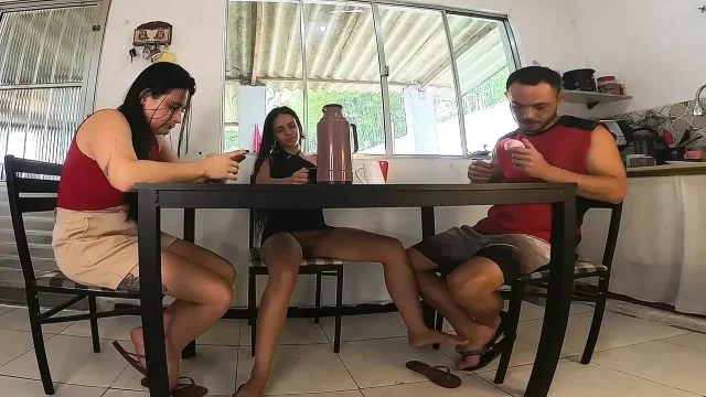 I gave my friend's husband a blowjob and a blowjob under the table on her birthday