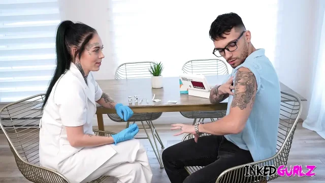 Inked Gurlz - A Tattooed Petite Nurse is Nailed hard