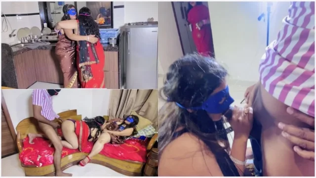 Step daughter Shruti With stepmom Nadiya hardcore fucking step by step threesome