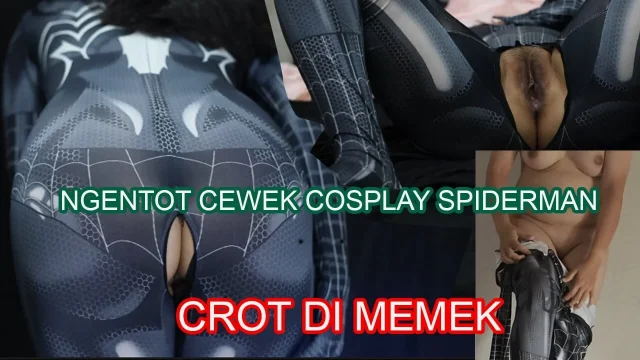 LATEST VIRAL INDO PORN SPIDERMAN COSPLAYER EVEN GETS STUNG UNTIL CROT IN PUSSY