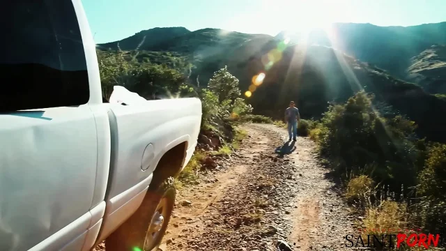 Cute Skinny Blonde Gets Fucked Standing up by the Side of the Road