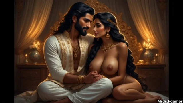 Indian sexy aunty with her stepson and his friends
