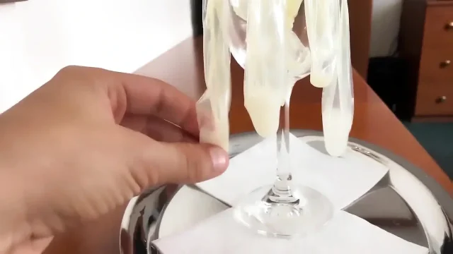 Cumdump Get Many Loads of Used Condoms - Cum Nectar - Glass of Cum