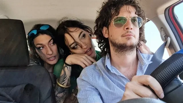 I picked up two lesbian hitchhikers They were both a handful but at least they
