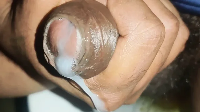Desi Big Black Cock sperm leak Ejaculation in bathroom Desi Indian style