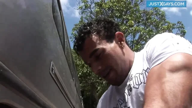Horny boy sucks a chunky cock before getting fucked hard