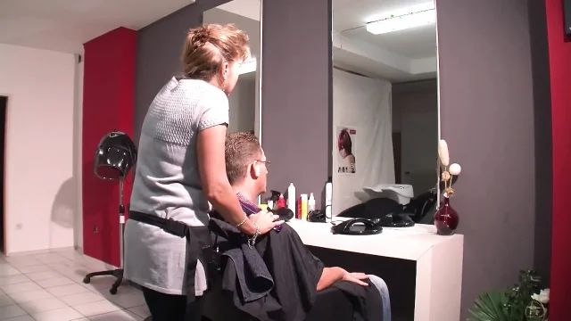 Horny Hairdresser Gets Aroused During Cut and Fucks Her Customer Hard
