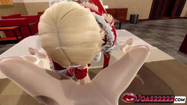 Christmas Elf Making Hottes Blowjob For Big Dick On A Bed 3D Animation Porn