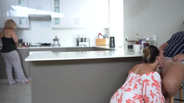 Cheating Husband Fucks Wife's Best Friend While Wife Cooks Dinner - Cum on Hairy
