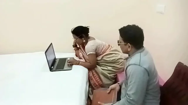 Computer Professor Called Student and Hardcore Sex then Creampied Inside Pussy in Saree