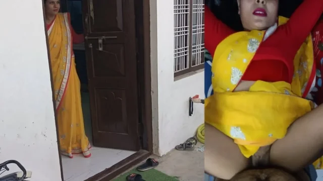 Standing at the door the beautiful sister-in-law is waiting to get fucked by her
