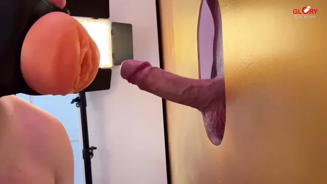 Straight Guy Pounds His Girl at the Gloryhole - but Who's Really Moaning Behind It