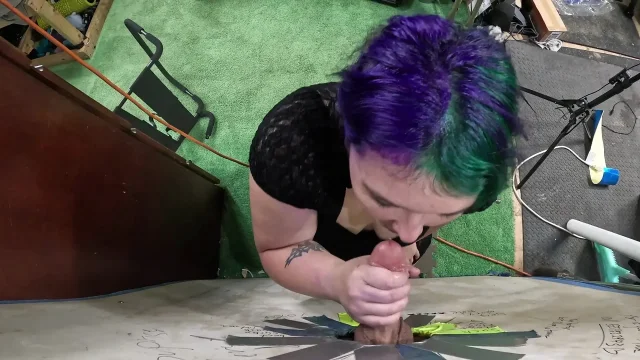 goth teen visits glory hole sucks him dry