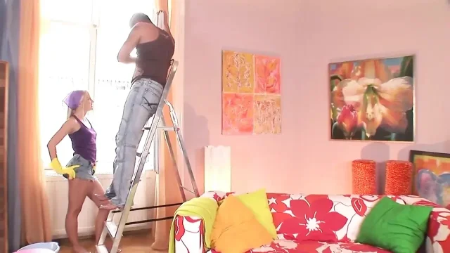 Young Couple Working at Home Prefers to Have Oral Sex