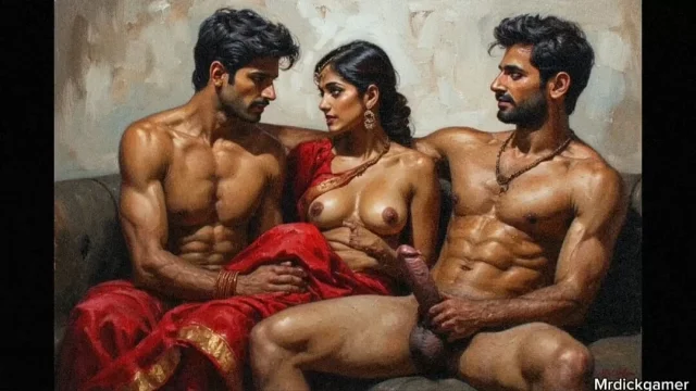 Naught indian girl sucking her stepbrother and her stepfather dick in bathroom