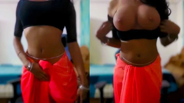 Crossdresser in Saree Webcam teasing