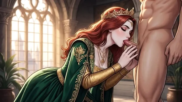Hot AI princess lets you fuck her in her palace