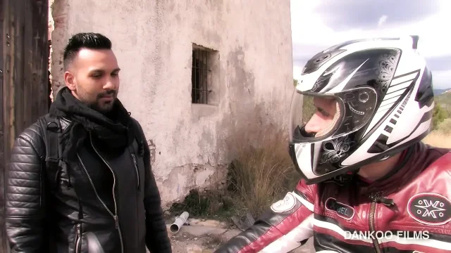 Straight boys the biker and the guy who hitchhiking