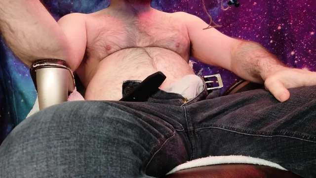 Stroking My Cock Though My Jeans and Underwear