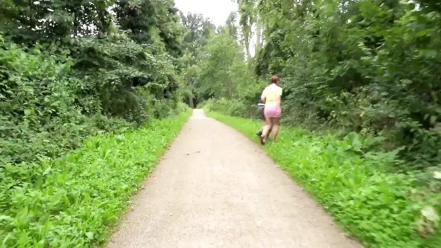 3some outdoor oral in car and double pussy penetration with big ass redhead young chick