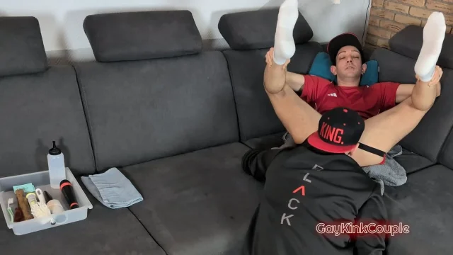 Stuffing his ass with several Tools
