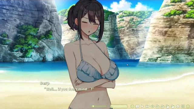 Hentai Game - Summer Clover - The Dedicated Office Lady Gets Lewd on the Beach -