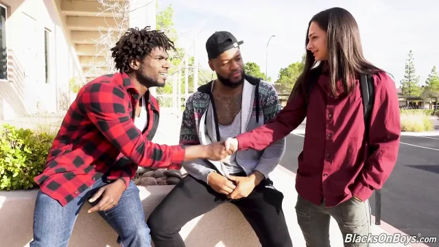 18 year old Favi gets picked up from college and banged