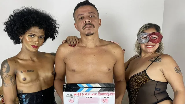 Hot Slut with the Couple Escobar Fucks Transvestite and Big Pussy