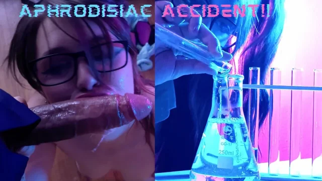 Sexy Scientist Spills Experimental Aphrodisiac on Herself