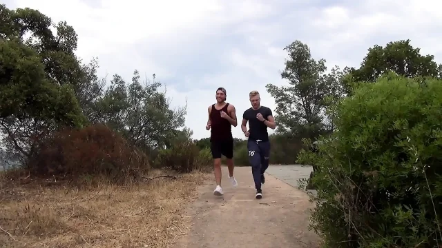 When Ludwig fucks hard Ricco's ass in the pine forest