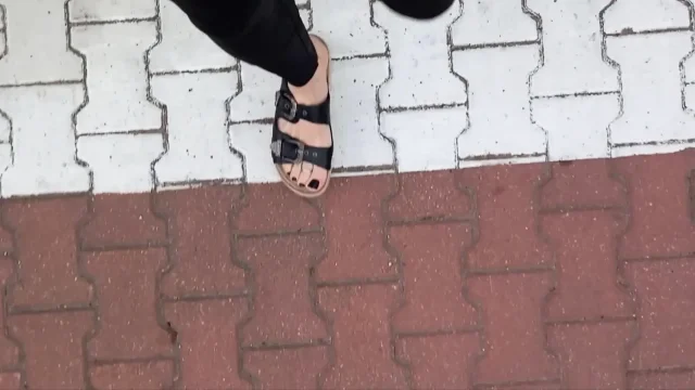 showing my feet on a walk