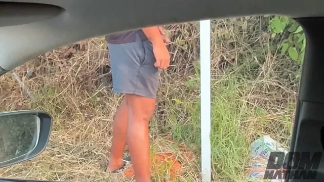 wanker perv jerks in the car pees and cums on the street