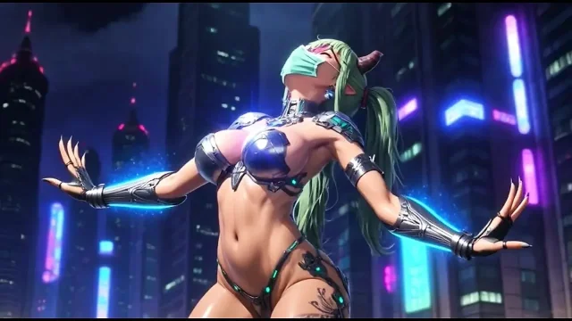 Cyberpunk girls dance Ai animation
