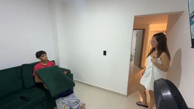 Stepmom with a huge ass discovers her stepson masturbating with her panties and