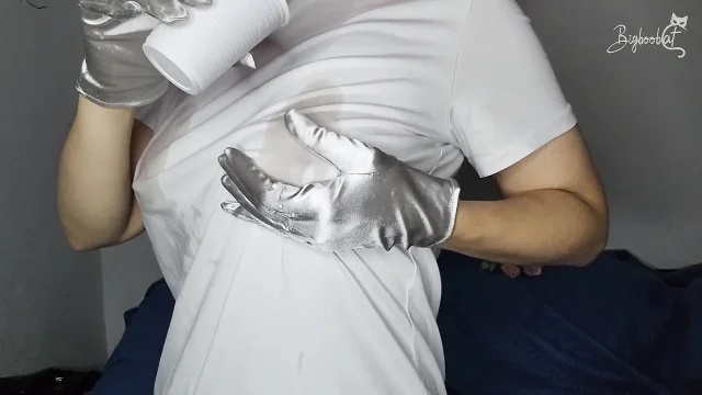My big natural tits are waiting for your gaze as I masturbate masked