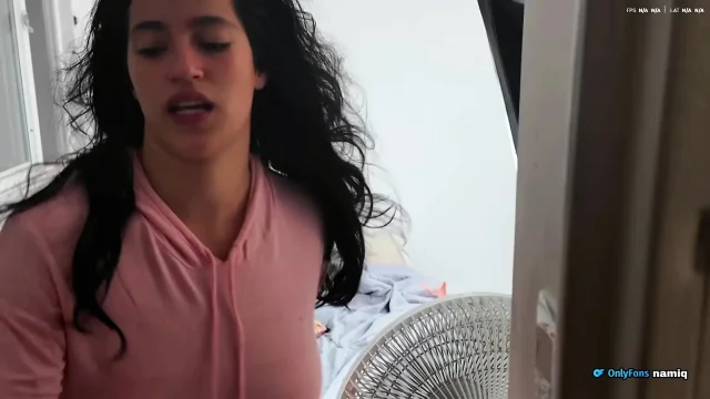 find my stepsister on video call with boyfriend she masturbates very well