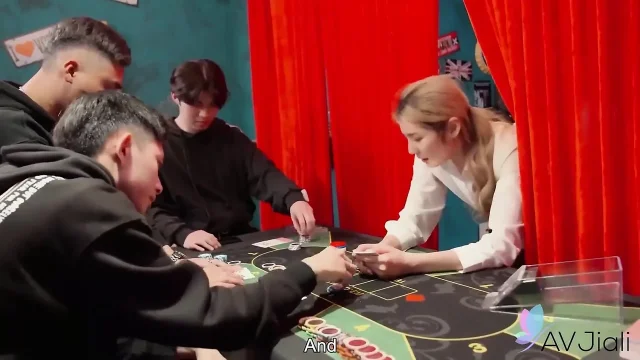 A Sexy Blonde Taiwan Girl Is the Dealer Who Gets Fucked at Work
