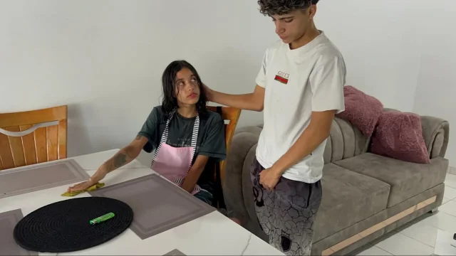 Latina maid gets a good ass fuck as payment for her work
