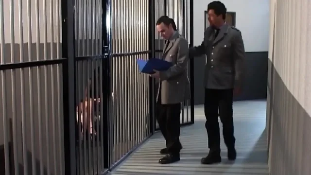 Blonde with Big Tits Fucks Guard Asian Inmate Joins the Action
