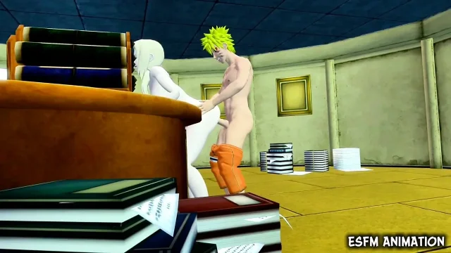 Naruto Pleasing Lady Hokage in her Office
