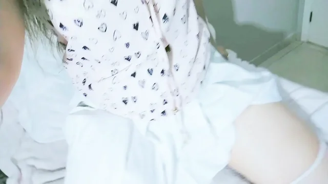 Just a cute girl wearing a white skirts and a cute tshirt being naughty tongue