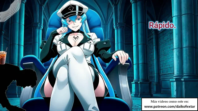 Spanish audio ANAL JOI for VERY submissive Esdeath transforms you into a semen container