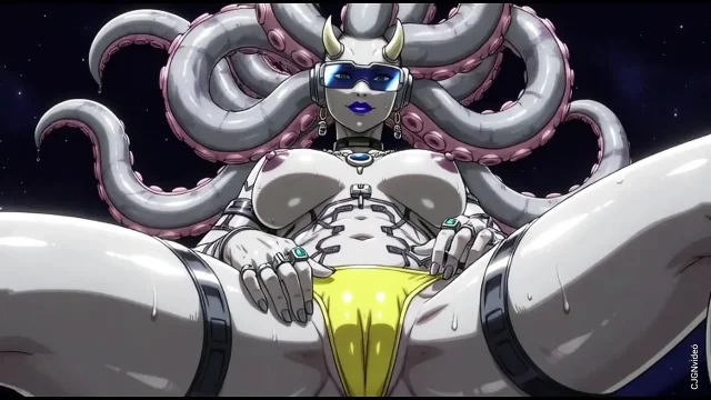 My Alien girlfriend topless in space Ai animation