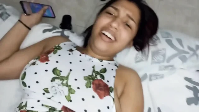 18 year old brunette big saggy tits from New York United States fucking her