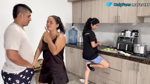 While I'm Cleaning the Furniture My Brother-in-law Fucks My Ass in Front of My Stepsister