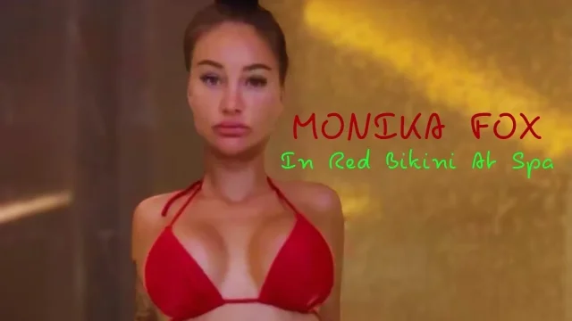 Sexy Monika Fox In Red Bikini At Spa