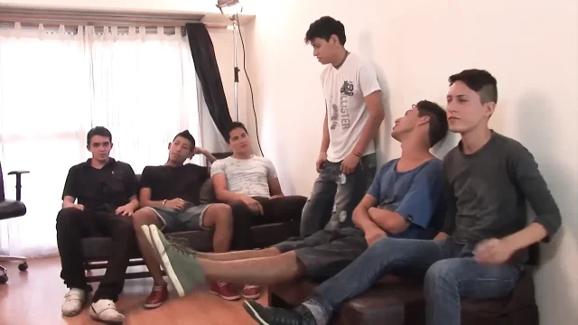 Gay orgy with perfect cum in mouth